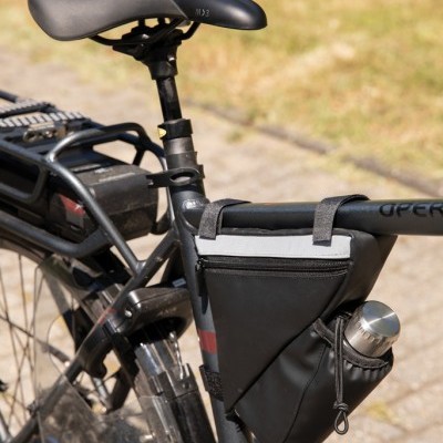 Bolsa bicicleta de alta visibilidad de PU con portabotella personalizada